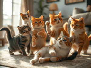 A bunch of Kittens Playing with each other