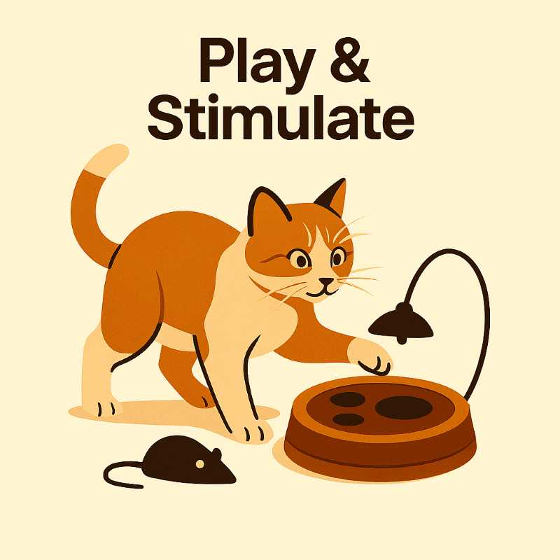 Cat chasing motion toy and playing with puzzle feeder