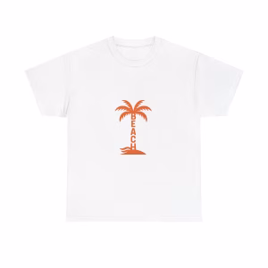 Beach Palm Tree T-Shirt — 'BEACH' Trunk Graphic Tee