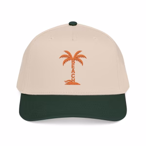 Beach Palm Tree Baseball Cap — 'BEACH' Trunk Design