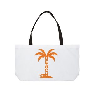 Beach Weekender Tote Bag — Orange Palm Tree Graphic
